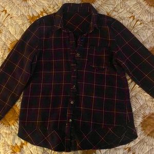 navy blue/burgundy flannel shirt, small